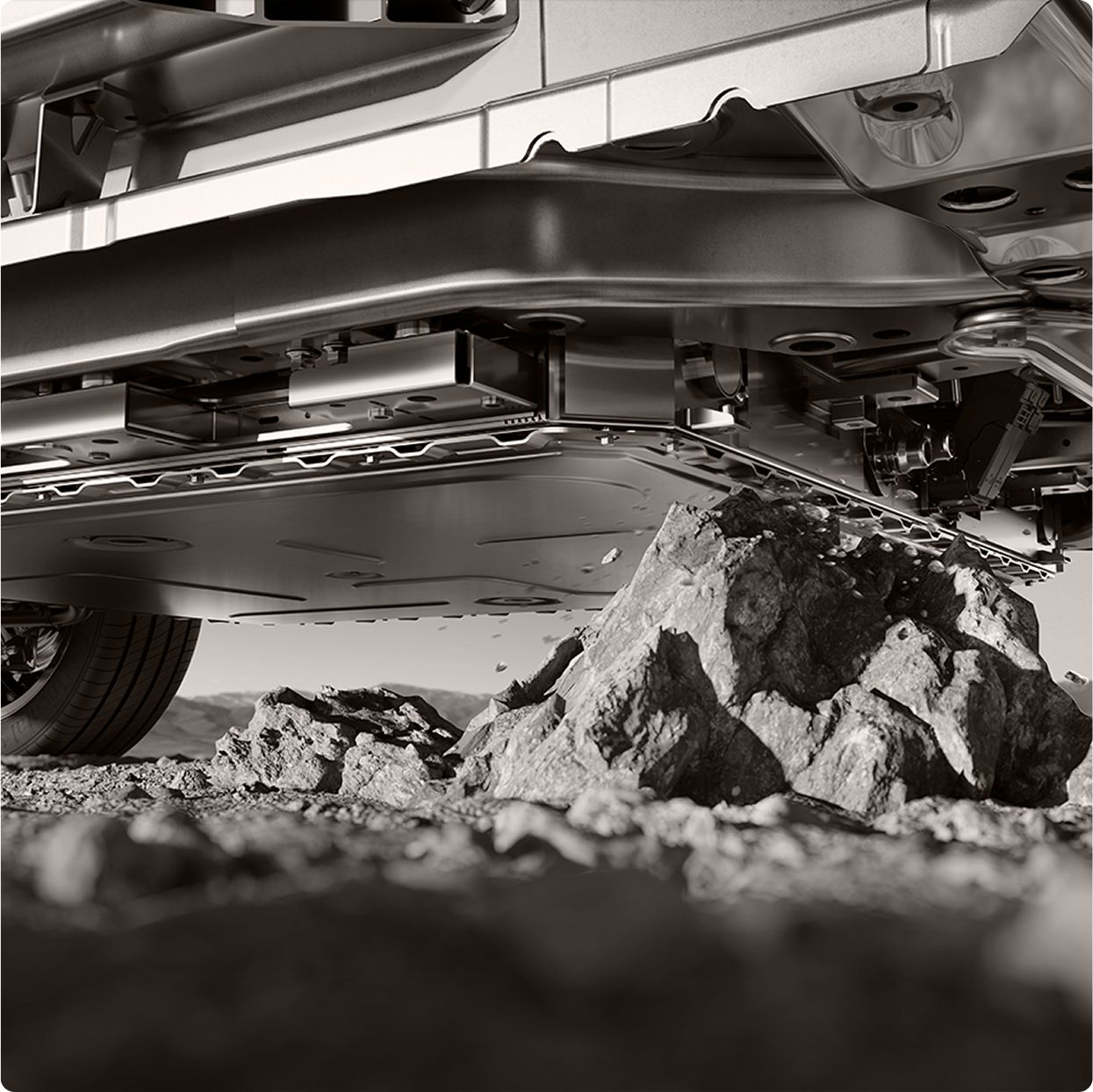 chery tiggo 8 csh แบตเตอรี่เสริมด้วยแผ่นเหล็ก ป้องกันการกระแทก